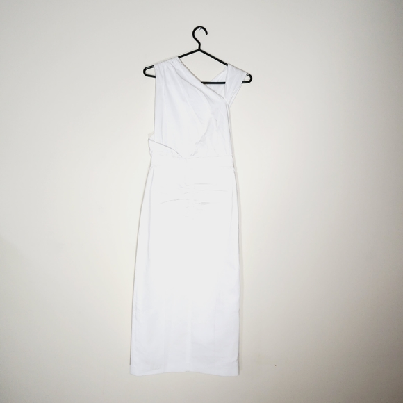 N°21 asymmetrical sophisticated contemporary white dress 100% Cotton - Picture 6 of 8